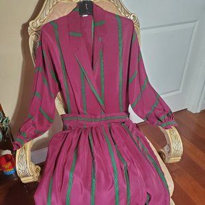 Vintage Calvin Klein Classic 100% Silk 2 Pc Dress